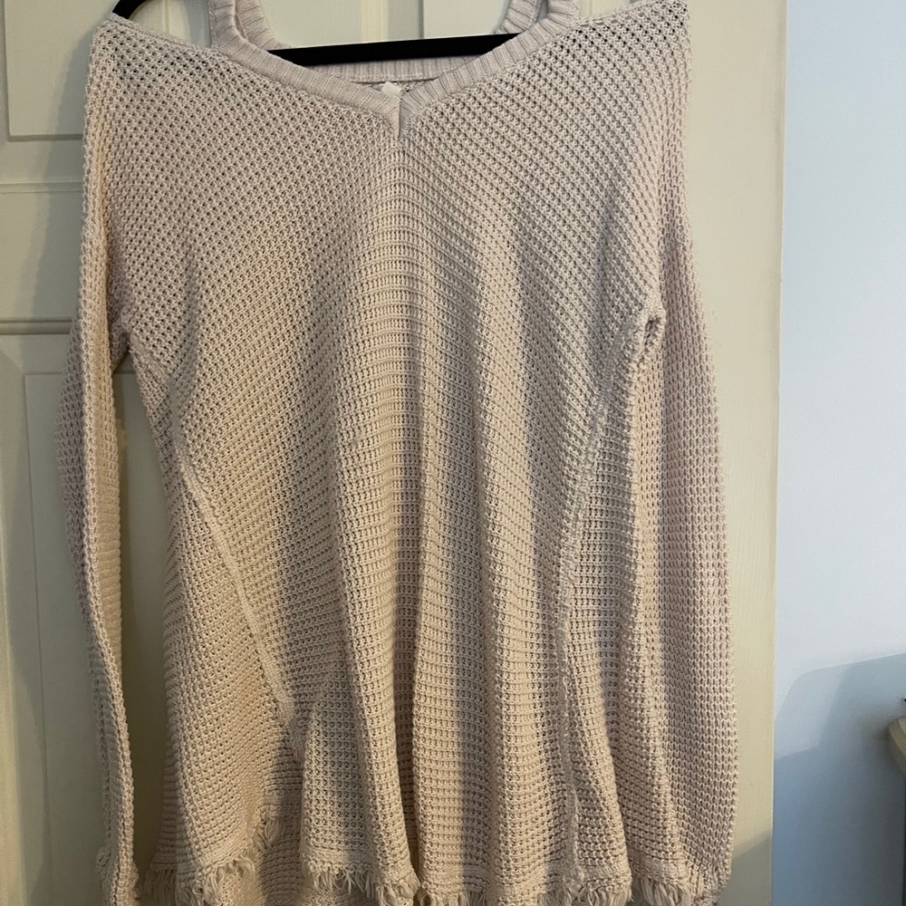 Gently Used Cream Cold Shoulder Sweater